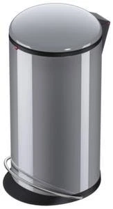 HAILO Tretabfallbehälter, 20l, HxØ 642x308mm, Innenbehälter Kunststoff, Korpus Stahl Silber, Deckel Stahl Silber