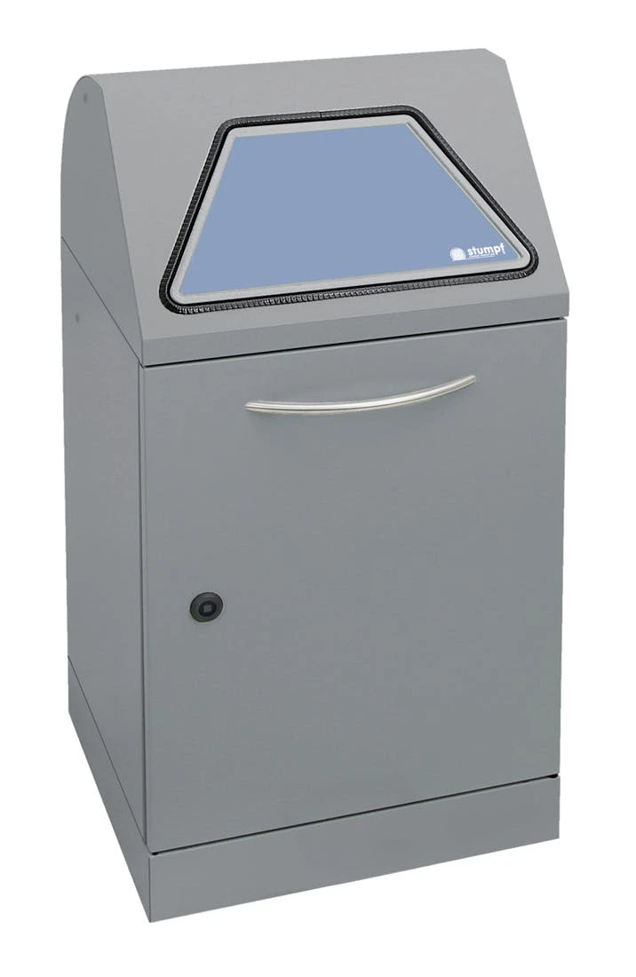 Abfalltrennung ProTec-Plus, 3-fach Station, Graualu-struktur/1003, 5010, 7016, Verz. InnenbehĂ€lter, 3x70 Liter â Bild 7