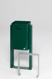 Var Abfallbehälter, F. Außen, 40l, HxBxT 990x410x280mm, Zum Einbetonieren, Korpus Stahl Moosgrün