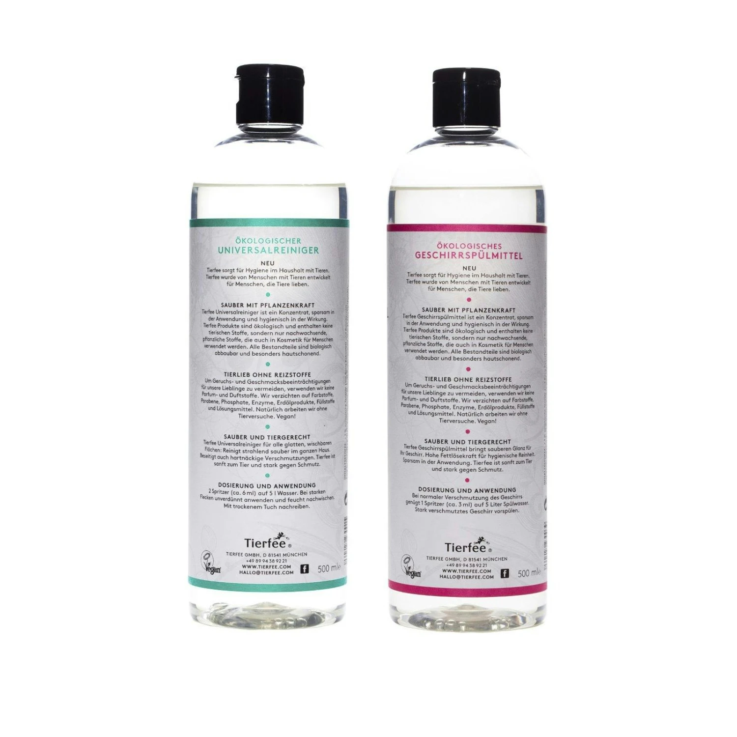 Tierfee-Set Ökologischer Universalreiniger + Geschirrspülmittel, Je 500 Ml – Bild 6