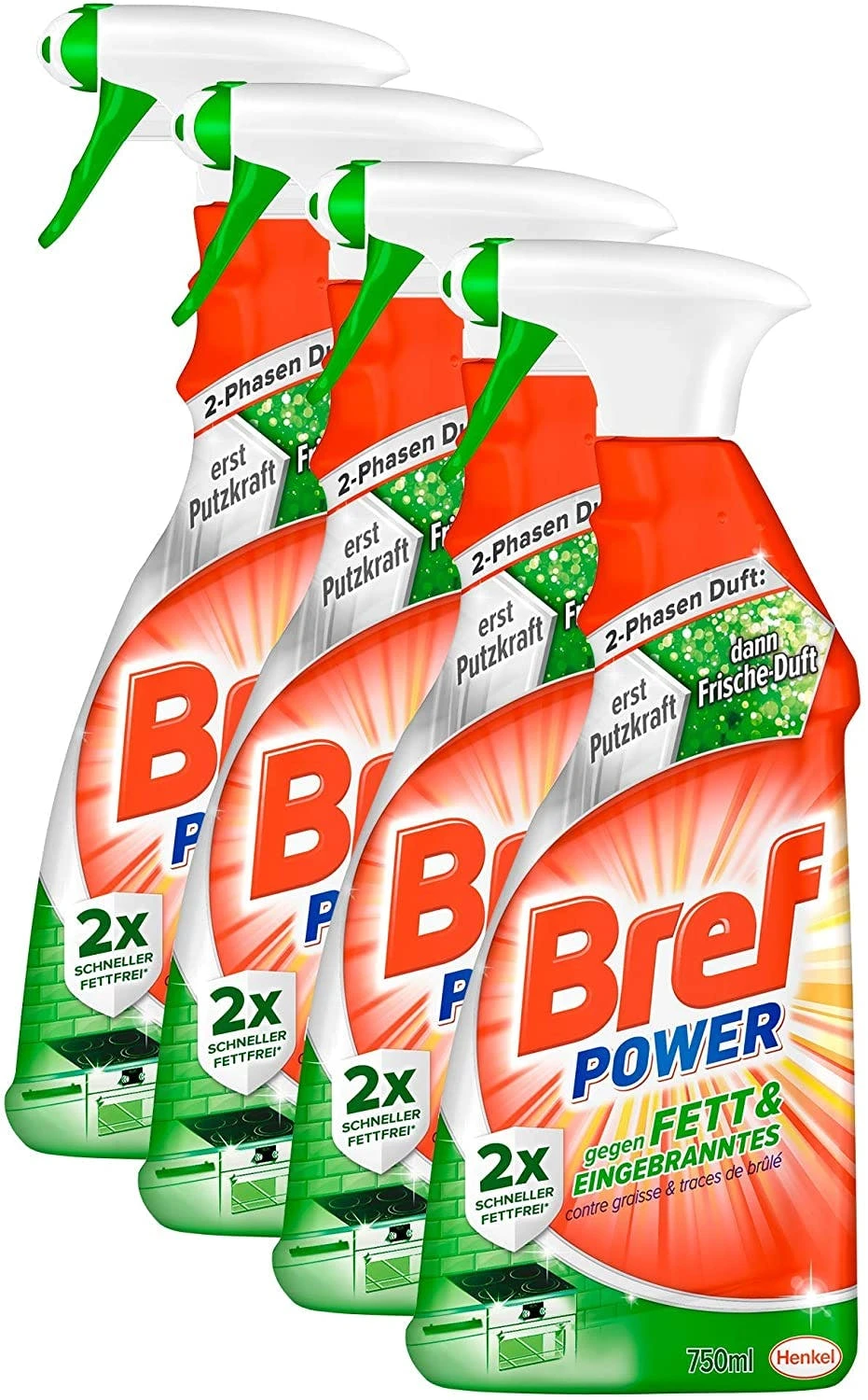 Bref Power Gegen Kalk Und Schmutz Kalkreiniger 4x750 Ml Sprühflasche Reiniger – Bild 5