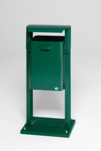 Var Abfallbehälter, F. Außen, 40l, HxBxT 990x410x280mm, Zum Einbetonieren, Korpus Stahl Moosgrün – Bild 4