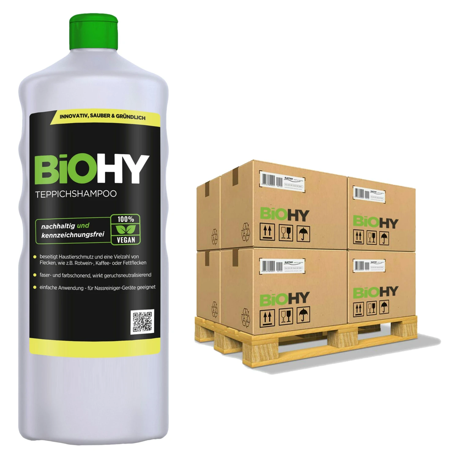 BiOHY Teppichshampoo (9x1l Flasche) | Teppichreiniger Ideal Zur Entfernung Von Hartnäckigen Flecken | SPEZIELL FÜR WASCHSAUGER ENTWICKELT – Bild 4