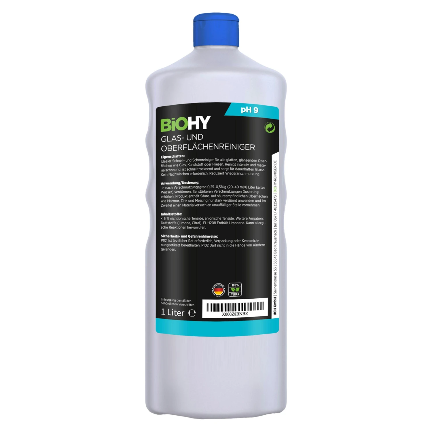 BiOHY Glas- Und OberflĂ€chenreiniger (24x20l Kanister) | Konzentrat | Universalreiniger | Intensiv & Nachhaltig Reinigender Automatenreiniger â Bild 6