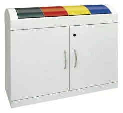 Abfalltrennung TD 4, RAL 7035/RAL 7016, RAL 3000, RAL 1003, RAL 5010, Verz. Innenbehälter, 4x45 Liter