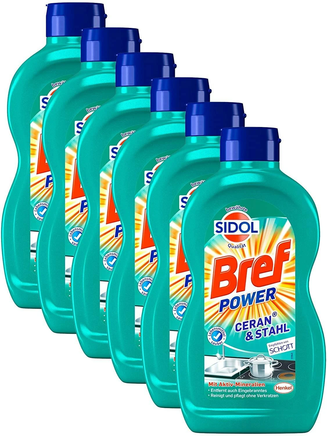 Bref Power Ceran & Stahl 6er Pack Edelstahl Reinigung 500 Ml Reinigungsmittel â Bild 2