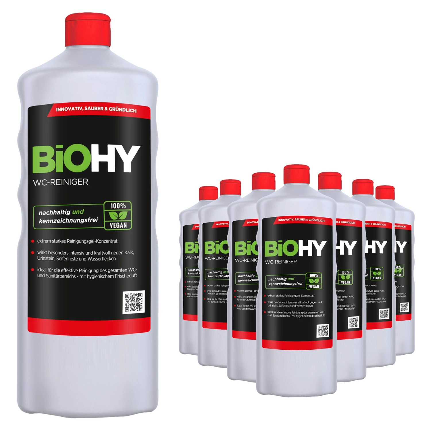 BiOHY WC-Reiniger (480x1l Flasche) | EXTRA STARK | Profi Bio Konzentrat | Dickflüssiges Reinigungs-Gel | Ideal Gegen Urinstein – Bild 2