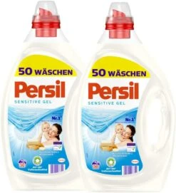 Persil Sensitive Gel Flüssigwaschmittel Waschmittel Wäsche 2x50 Waschladungen