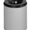 Var Papierkorb, Selbstlöschend, 80l, HxØ 560x465mm, Kopfteil Schwarz, Korpus Stahl Rotaxsilber