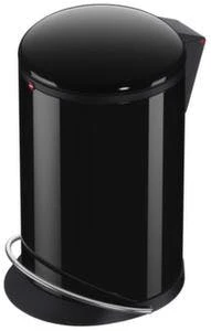 HAILO Tretabfallsammler, 1x11/1x19l, HxBxT 440x470x250mm, InnenbehĂ€lter Kunststoff, Korpus Stahl Tiefschwarz, Deckel Kunststoff â Bild 7