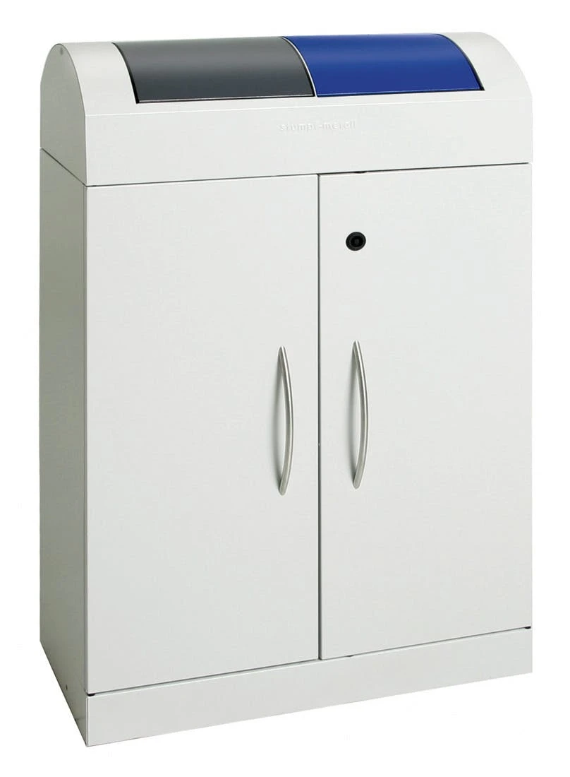 Abfalltrennung TD 4, RAL 7035/RAL 7016, RAL 3000, RAL 1003, RAL 5010, Verz. InnenbehĂ€lter, 4x45 Liter â Bild 4