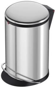 HAILO Edelstahl-TretabfallbehÀlter, 12l, InnenbehÀlter Kunststoff, Korpus Edelstahl, Deckel Edelstahl