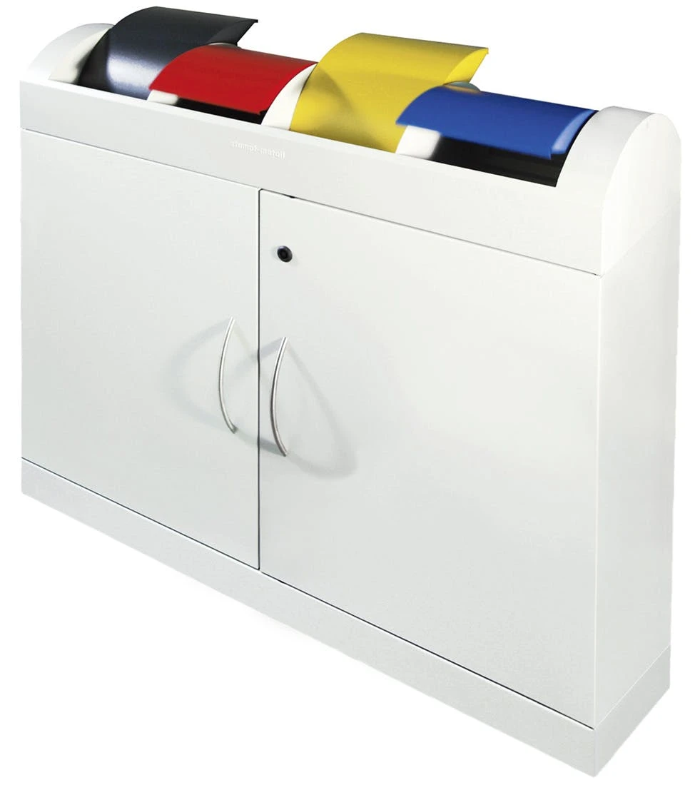 Abfalltrennung TD 4, RAL 7035/RAL 7016, RAL 3000, RAL 1003, RAL 5010, Verz. InnenbehĂ€lter, 4x45 Liter â Bild 6