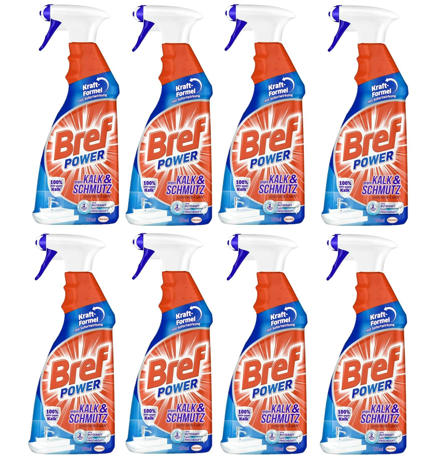 Bref Power Gegen Kalk Und Schmutz Kalkreiniger 4x750 Ml Sprühflasche Reiniger – Bild 3