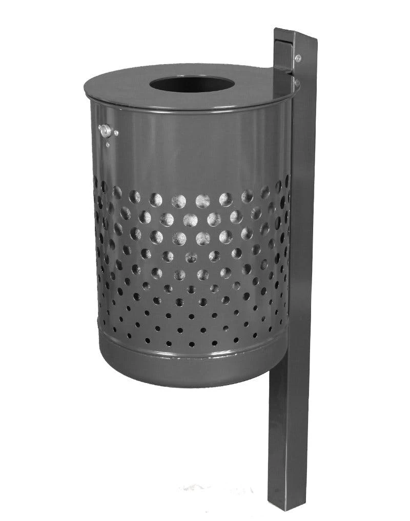 Stand-AbfallbehĂ€lter Ca. 35 L, Gelocht Feuerverzinkt â Bild 3