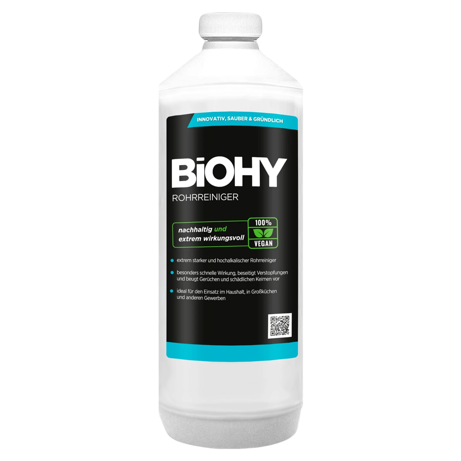BiOHY Rohrreiniger (6x1l Flasche) | EXTRA STARK | Flüssiger, Hochkonzentrierter Abflussreiniger | Geruchsneutral | Für Alle Verstopfungen – Bild 2