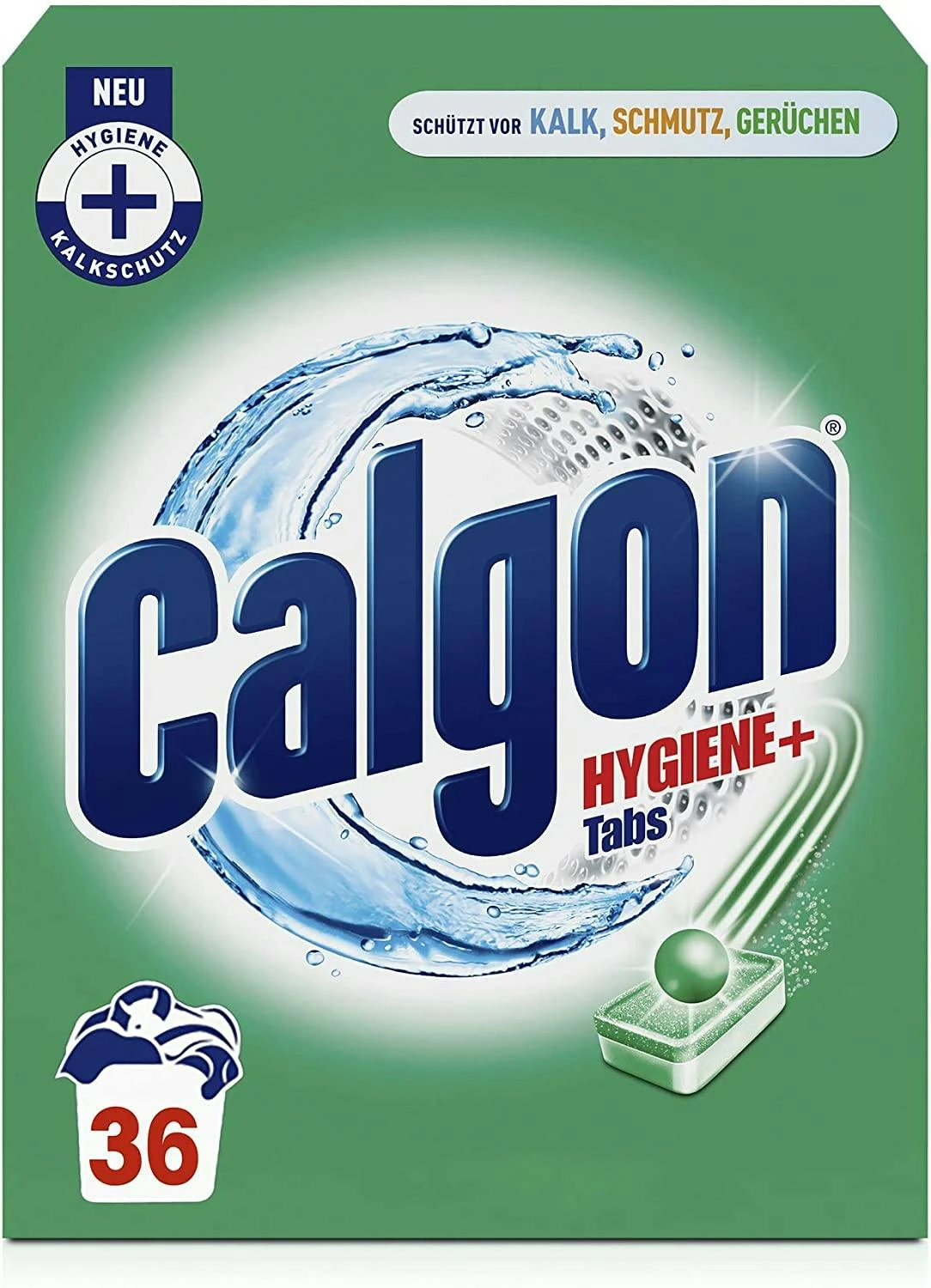Calgon Hygiene+ Tabs WasserenthĂ€rter Entkalker Waschmaschinenreiniger 1x36 Tabs â Bild 4