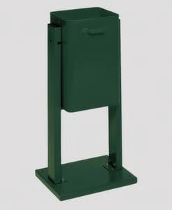 Var Abfallbehälter, F. Außen, 40l, HxBxT 990x410x280mm, Zum Einbetonieren, Korpus Stahl Moosgrün – Bild 3