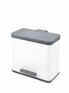 HAILO Tretabfallsammler, 1x11/1x19l, HxBxT 440x470x250mm, InnenbehĂ€lter Kunststoff, Korpus Stahl Tiefschwarz, Deckel Kunststoff â Bild 4