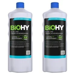 BiOHY Glas- Und OberflÀchenreiniger (2x1l Flasche) | Konzentrat | Universalreiniger | Intensiv & Nachhaltig Reinigender Automatenreiniger