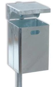 Var Abfallbehälter, F. Außen, 40l, HxBxT 990x410x280mm, Zum Einbetonieren, Korpus Stahl Moosgrün – Bild 7