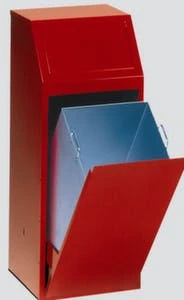 Var Wertstoffsammler, 1x68l, HxBxT 1000x400x400mm, InnenbehĂ€lter Stahl, Korpus Stahl RAL6001, Deckel Stahl RAL6001 â Bild 5