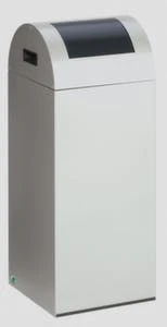 Wertstoffsammler, 1x70l, HxĂ 700x450mm, Klemmring, Korpus Stahl RAL7032, Deckel Kunststoff Silber â Bild 6