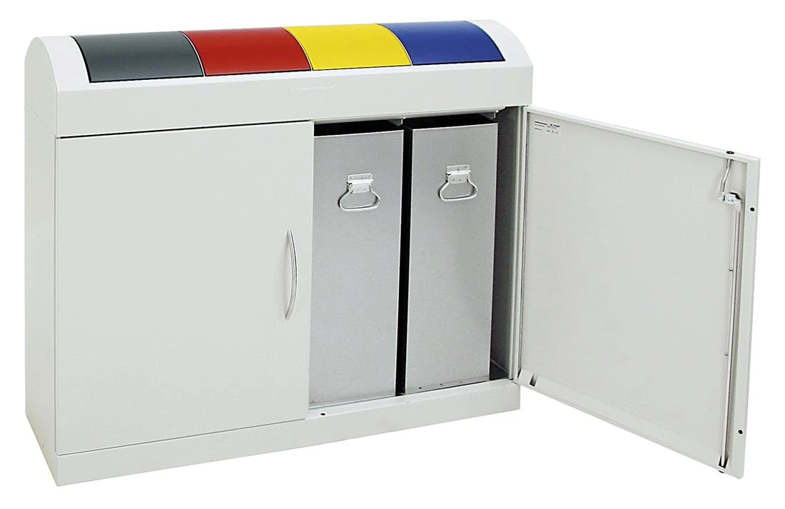 Abfalltrennung TD 4, RAL 7035/RAL 7016, RAL 3000, RAL 1003, RAL 5010, Verz. InnenbehĂ€lter, 4x45 Liter â Bild 7