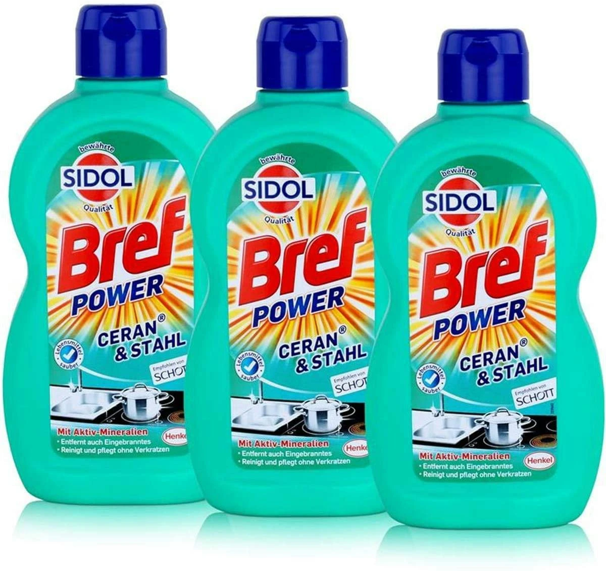 Bref Sidol Ceran & Stahl Reiniger Entfernt Eingebranntes 5x500 Ml Reinigung â Bild 2