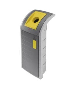 HAILO Wertstoffbehälter, 1x120l, HxBxT 1100x500x450mm, Fixiervorrichtung, Korpus Kunststoff Staubgrau