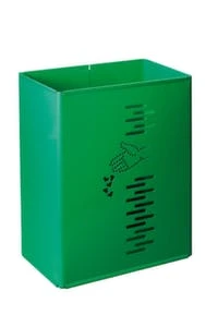 Papierkorb, 24l, HxBxT 400x300x197mm, Pfostenbefestigung, Korpus Stahl GrĂŒn, Gelocht