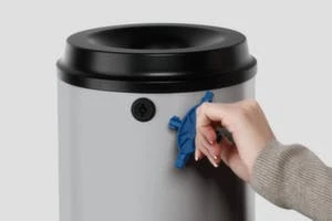 Var AbfallbehĂ€lter, F. Innen, 15l, HxBxT 380x260x260mm, Wandbefestigung, Korpus Stahl RAL3000, Kopfteil Schwarz â Bild 2