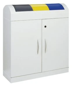 Abfalltrennung TD 3, RAL 7035/RAL 7016, RAL 1003, RAL 5010, Verz. Innenbehälter, 3x45 Liter