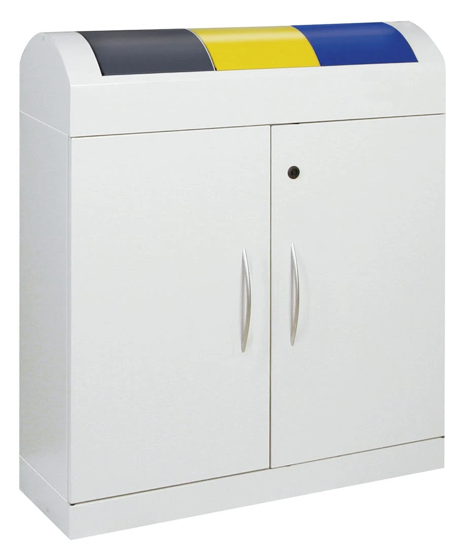 Abfalltrennung TD 4, RAL 7035/RAL 7016, RAL 3000, RAL 1003, RAL 5010, Verz. InnenbehĂ€lter, 4x45 Liter â Bild 2