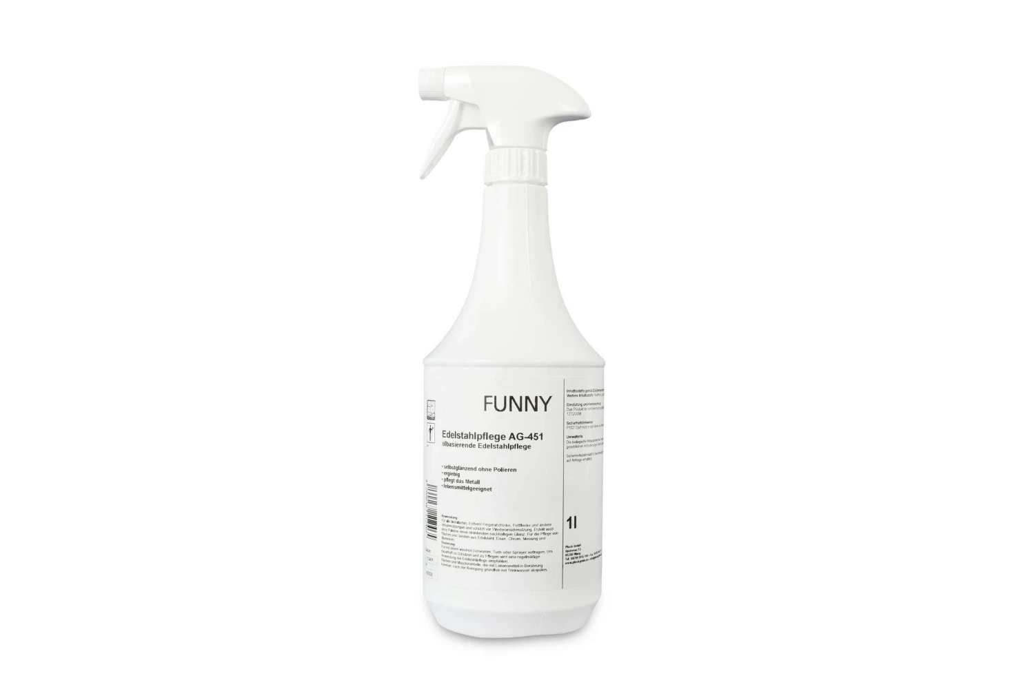 Funny Edelstahlpflege| 8 X 1 L + Sprayer | Selbstglänzend Ohne Polieren