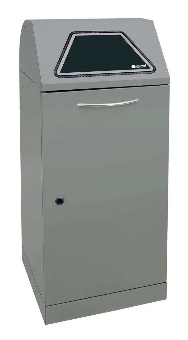 Abfalltrennung ProTec-Plus, 3-fach Station, Graualu-struktur/1003, 5010, 7016, Verz. InnenbehĂ€lter, 3x70 Liter â Bild 6