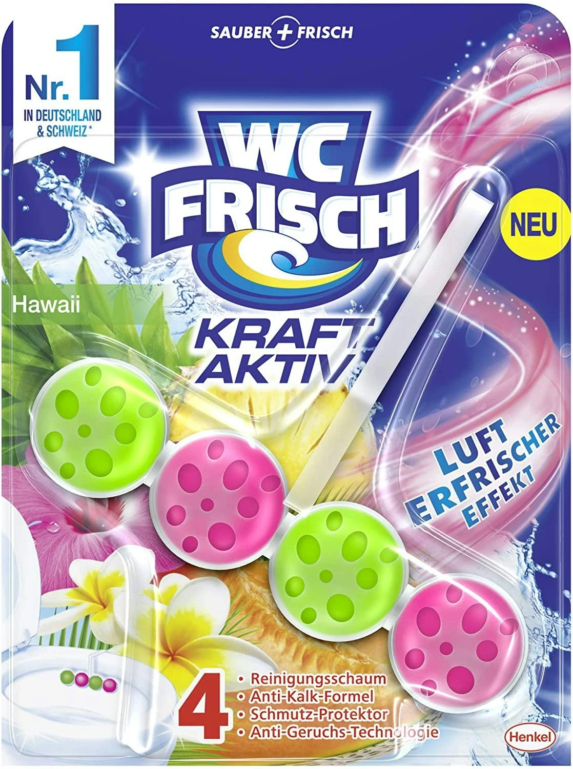 WC-Frisch Kraft Aktiv Duftspüler Urlaubsträume Hawaii 10x50g WC-Reiniger – Bild 6