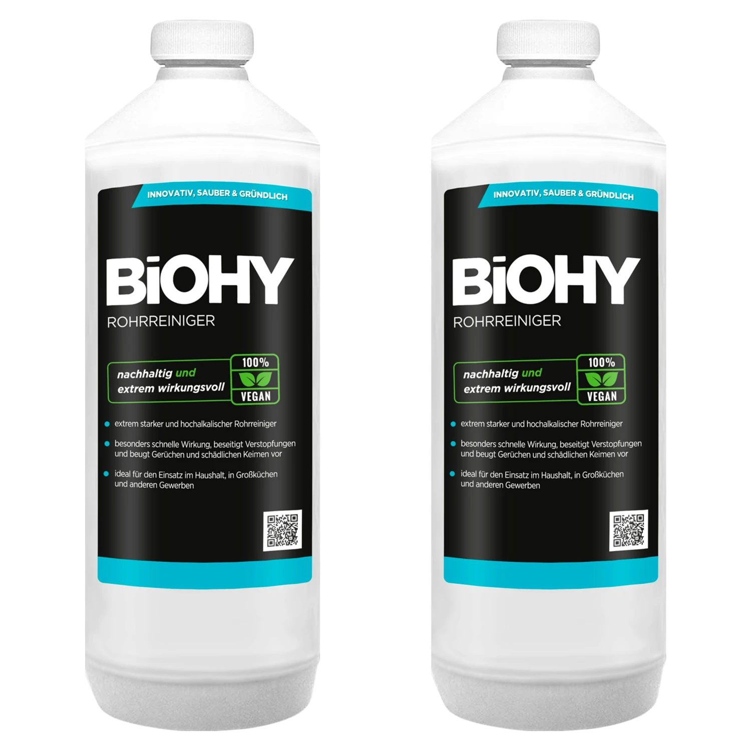 BiOHY Rohrreiniger (3x1l Flasche) | EXTRA STARK | Flüssiger, Hochkonzentrierter Abflussreiniger | Geruchsneutral | Für Alle Verstopfungen – Bild 4